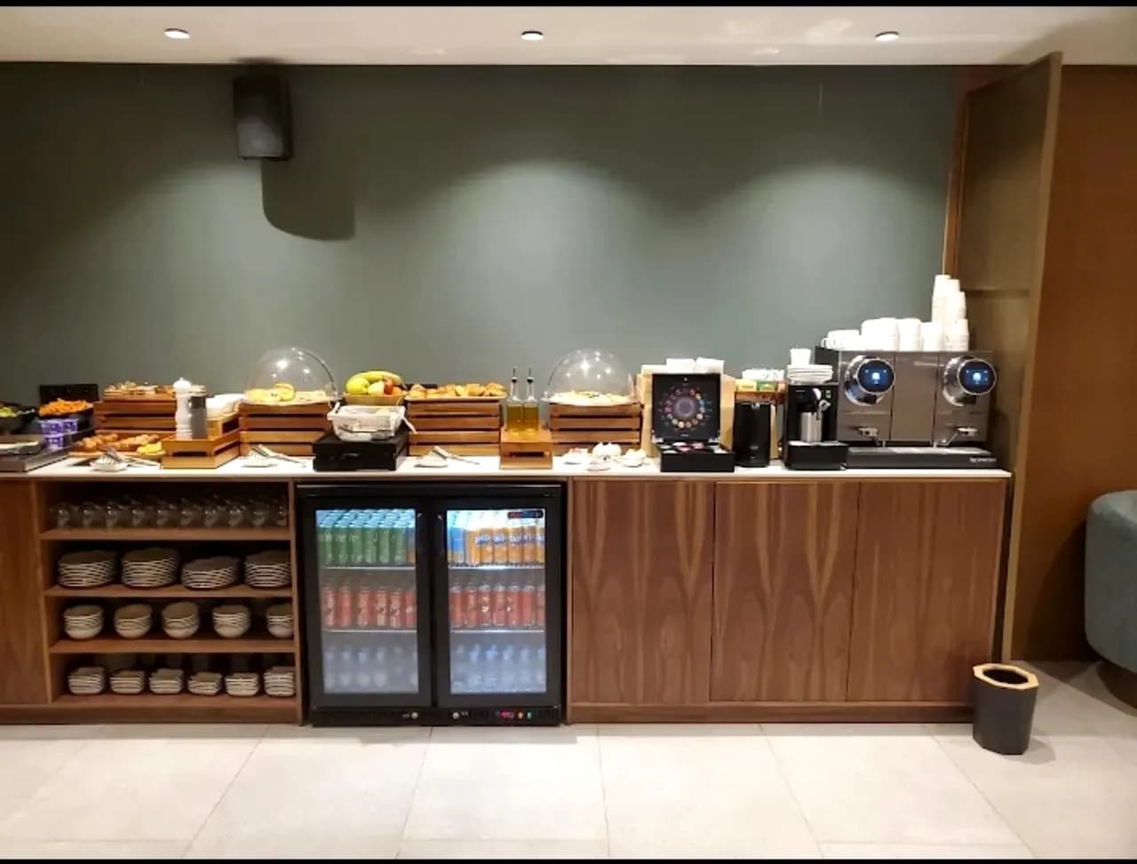 Buffet and refreshments inside the VIP lounge